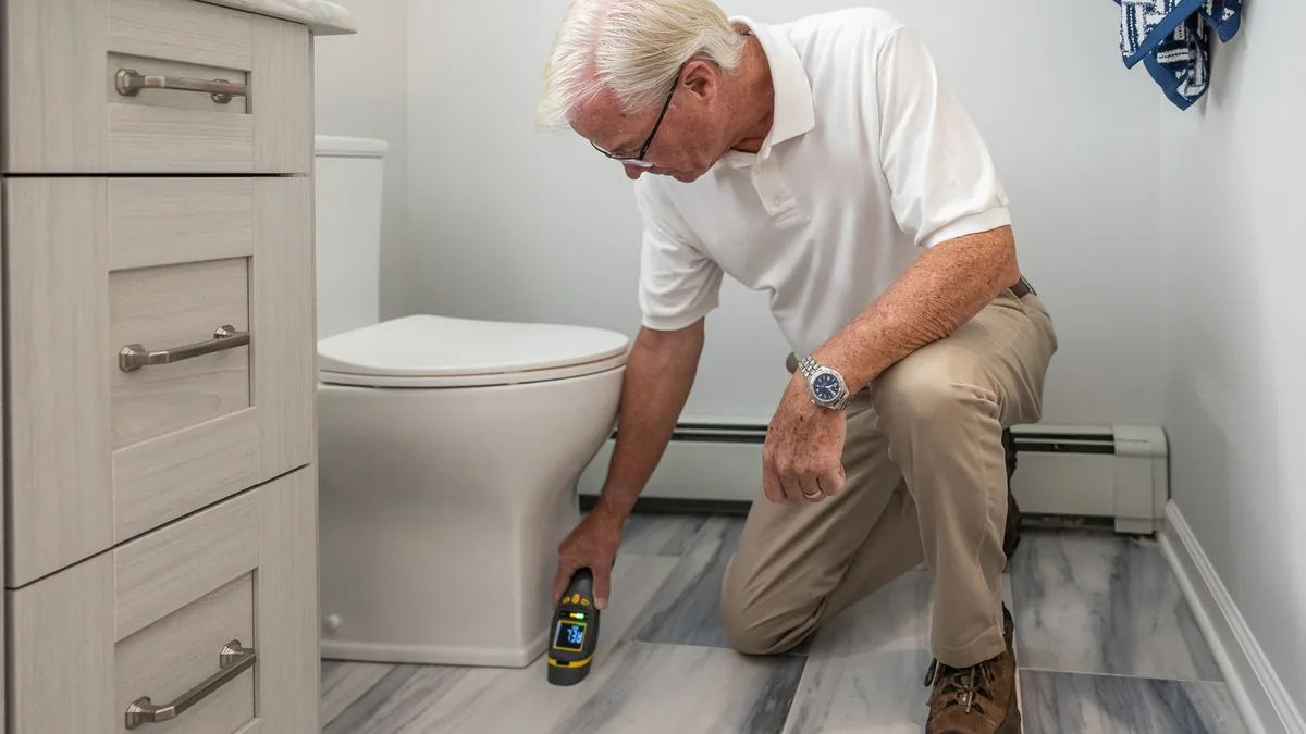 Remodeling crew working in a Des Moines, IA bathroom